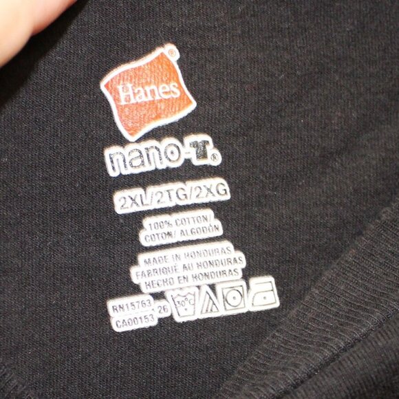 Hanes Nano-T Skeleton Graphic Tee 2XL Black Cotton Ill Just Wait Until Its Quiet - Picture 3 of 7